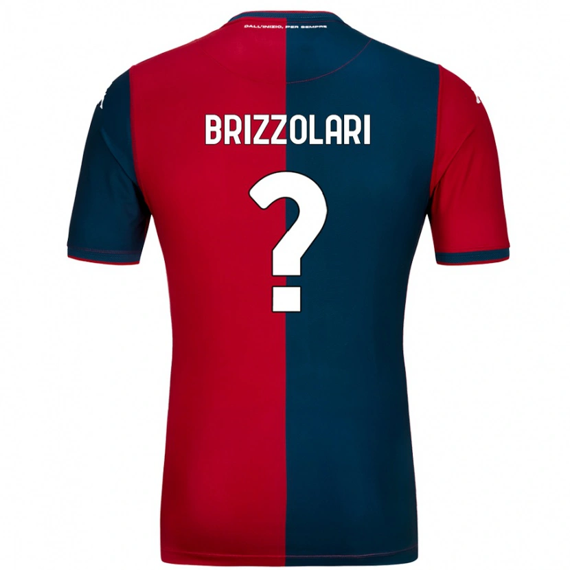 Danxen Enfant Maillot Mattia Brizzolari #0 Rouge Bleu Foncé Tenues Domicile 2024/25 T-Shirt