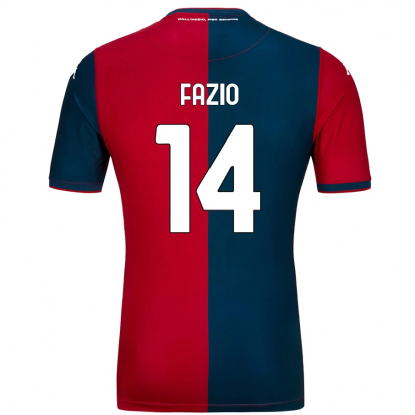 Danxen Enfant Maillot Tommaso Fazio #14 Rouge Bleu Foncé Tenues Domicile 2024/25 T-Shirt