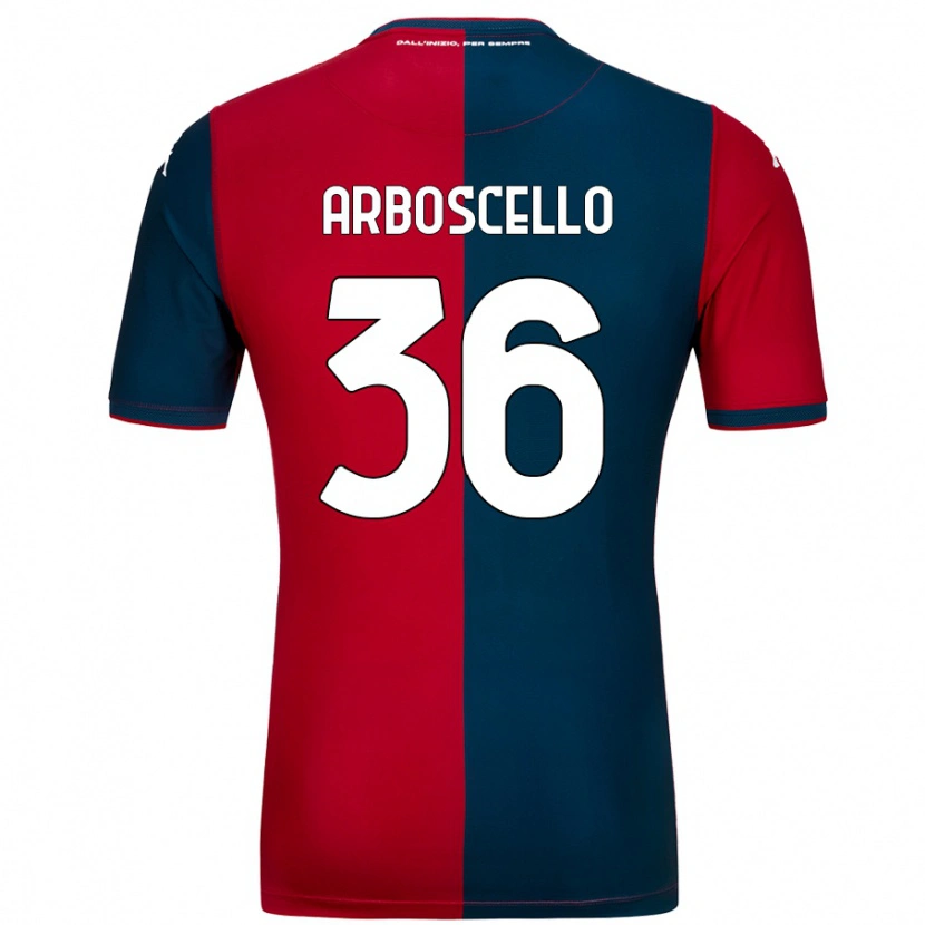 Danxen Enfant Maillot Riccardo Arboscello #36 Rouge Bleu Foncé Tenues Domicile 2024/25 T-Shirt