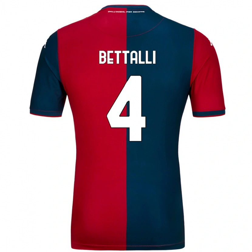 Danxen Enfant Maillot Giorgia Bettalli #4 Rouge Bleu Foncé Tenues Domicile 2024/25 T-Shirt