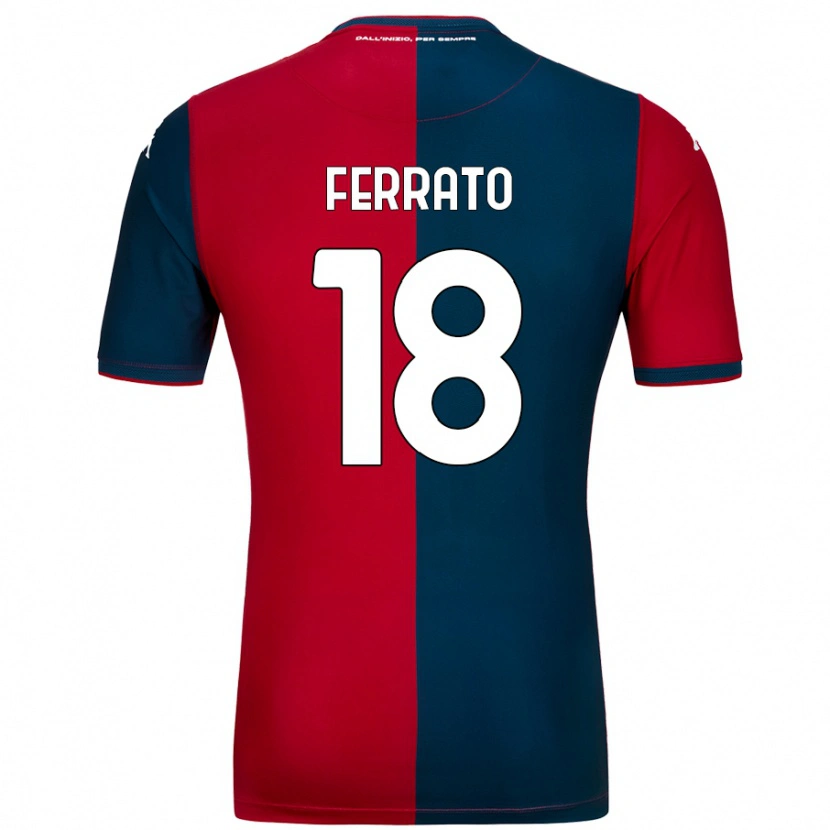 Danxen Enfant Maillot Claudia Ferrato #18 Rouge Bleu Foncé Tenues Domicile 2024/25 T-Shirt