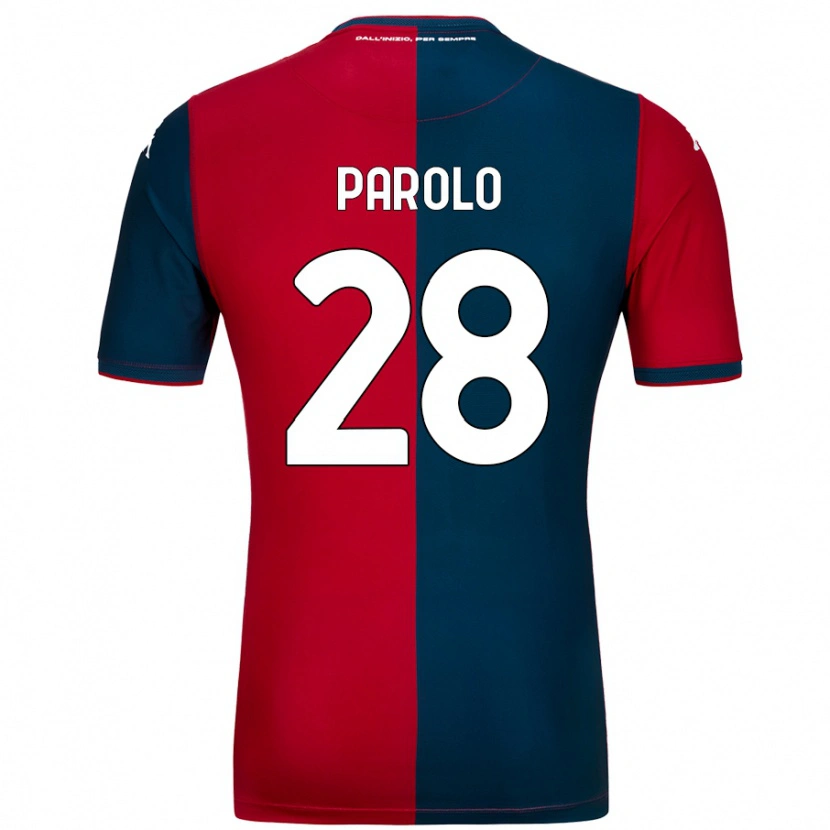 Danxen Enfant Maillot Lucrezia Parolo #28 Rouge Bleu Foncé Tenues Domicile 2024/25 T-Shirt