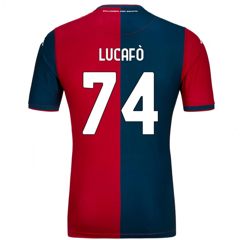 Danxen Enfant Maillot Sara Lucafò #74 Rouge Bleu Foncé Tenues Domicile 2024/25 T-Shirt