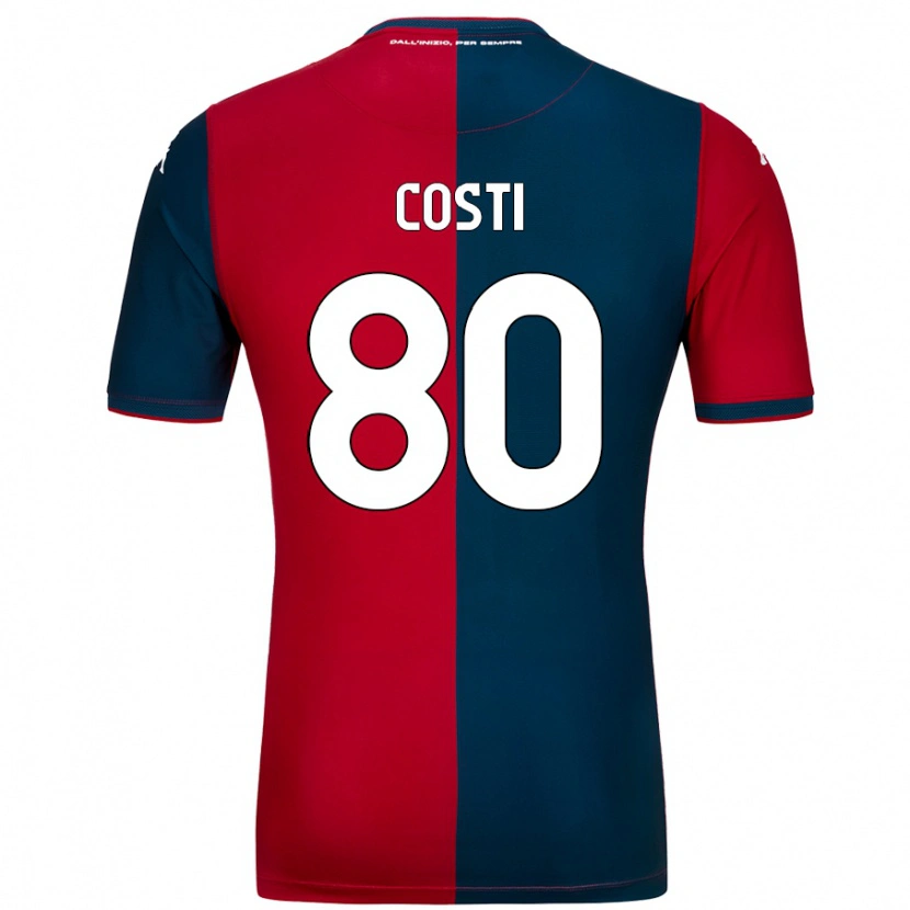 Danxen Enfant Maillot Fabiana Costi #80 Rouge Bleu Foncé Tenues Domicile 2024/25 T-Shirt