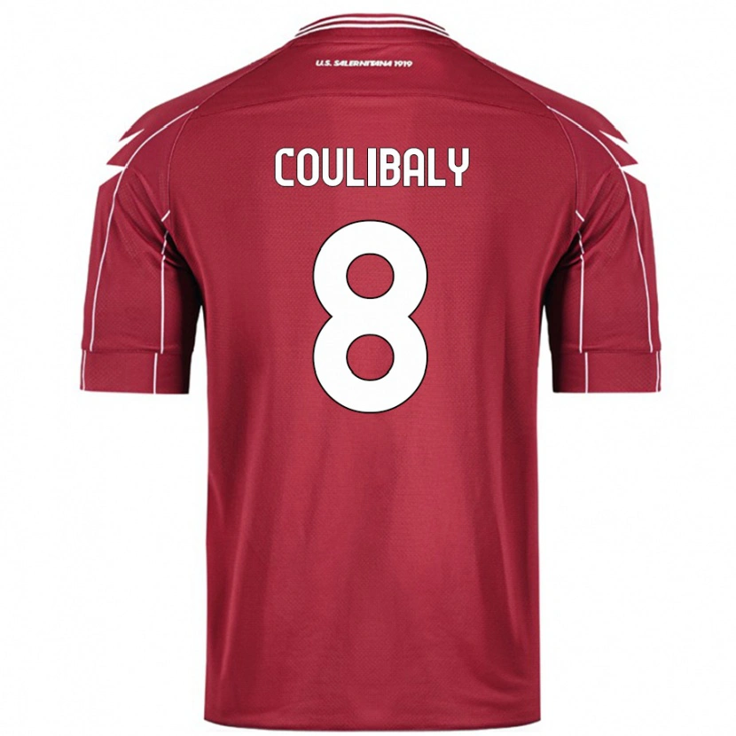Danxen Enfant Maillot Mamadou Coulibaly #8 Bordeaux Tenues Domicile 2024/25 T-Shirt