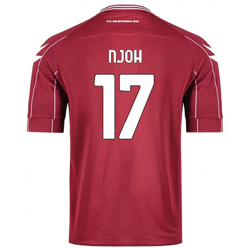 Danxen Enfant Maillot Lilian Njoh #17 Bordeaux Tenues Domicile 2024/25 T-Shirt