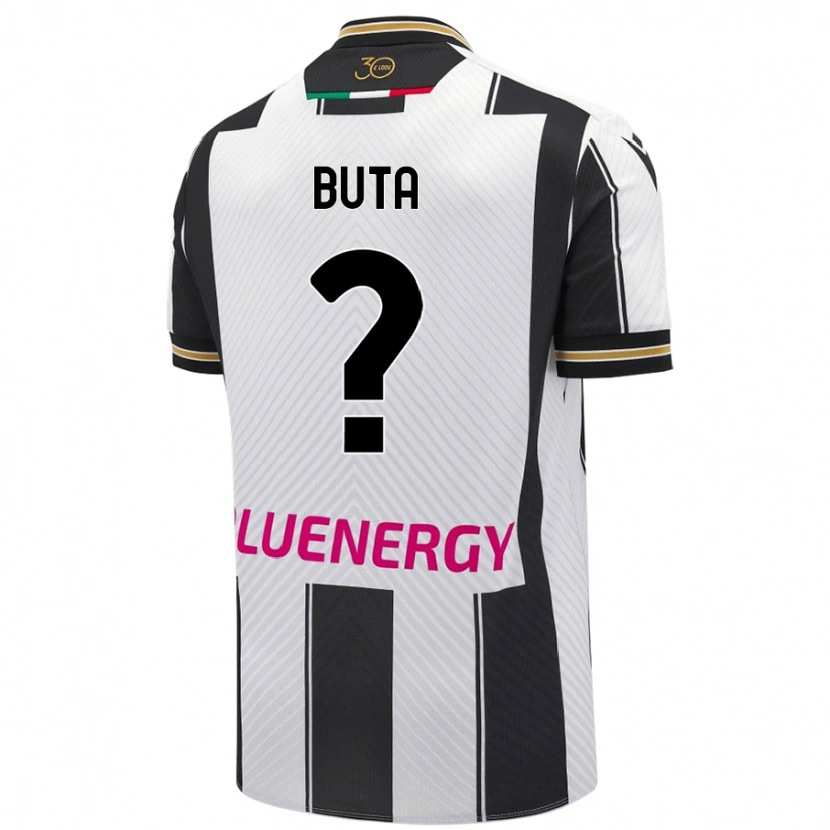 Danxen Enfant Maillot Leonardo Buta #0 Blanc Noir Tenues Domicile 2024/25 T-Shirt