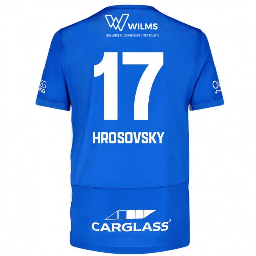 Danxen Enfant Maillot Patrik Hrosovsky #17 Bleu Tenues Domicile 2024/25 T-Shirt