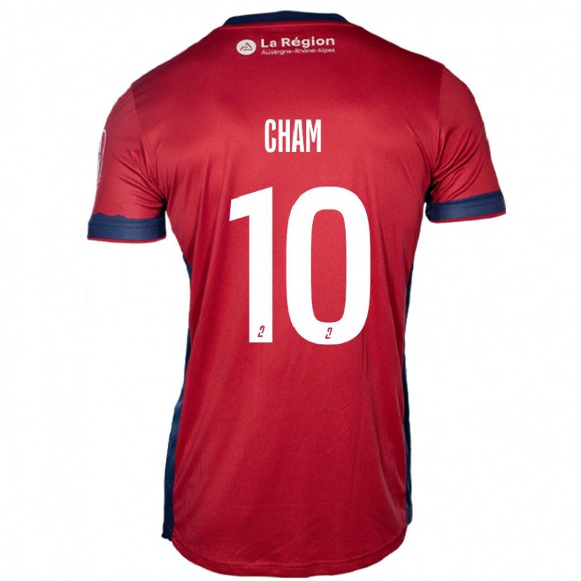 Danxen Enfant Maillot Muhammed Cham #10 Bordeaux Clair Tenues Domicile 2024/25 T-Shirt
