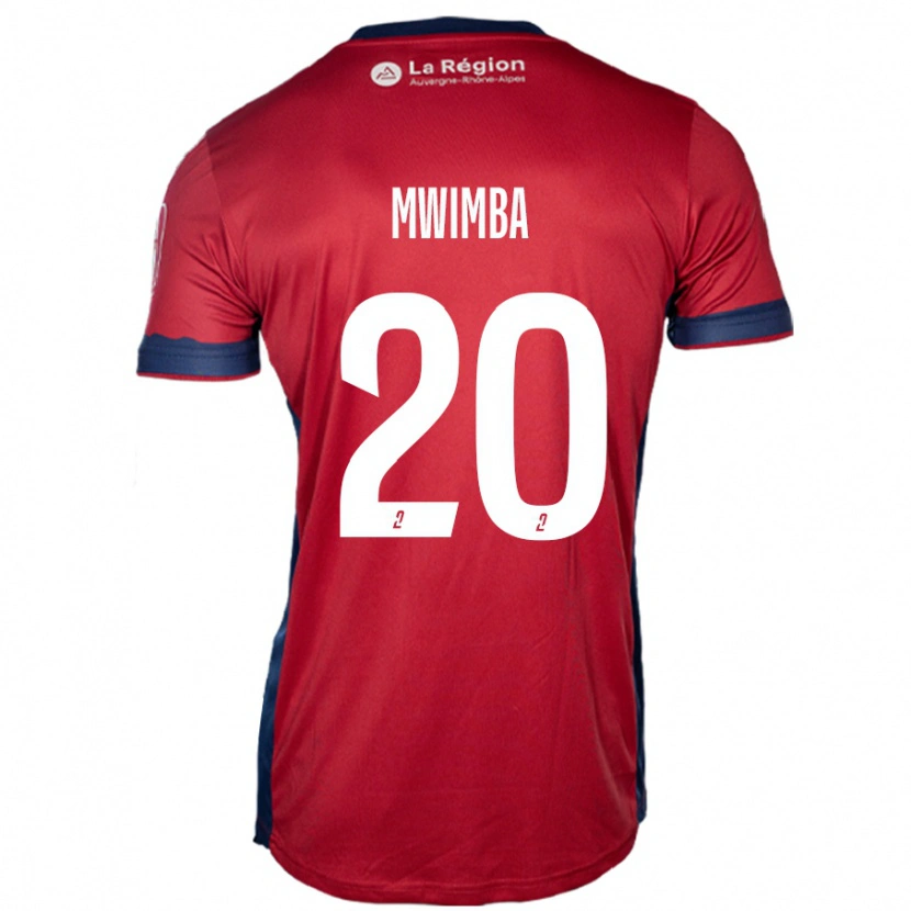 Danxen Enfant Maillot Josué Mwimba Isala #20 Bordeaux Clair Tenues Domicile 2024/25 T-Shirt