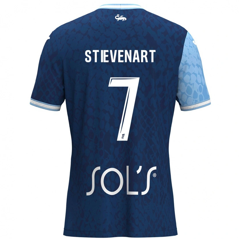 Danxen Enfant Maillot Zoé Stievenart #7 Bleu Ciel Bleu Foncé Tenues Domicile 2024/25 T-Shirt