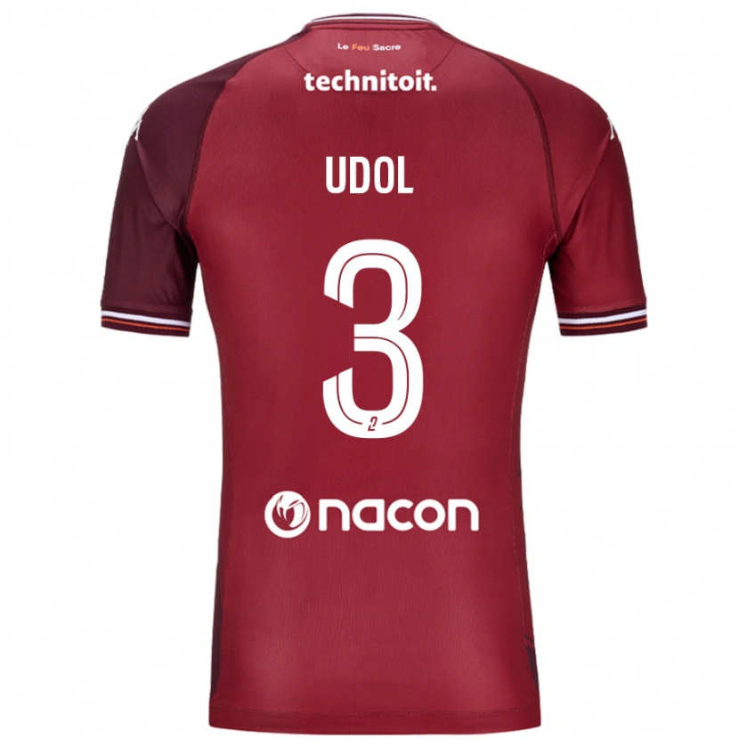 Danxen Enfant Maillot Matthieu Udol #3 Rouge Grenade Tenues Domicile 2024/25 T-Shirt