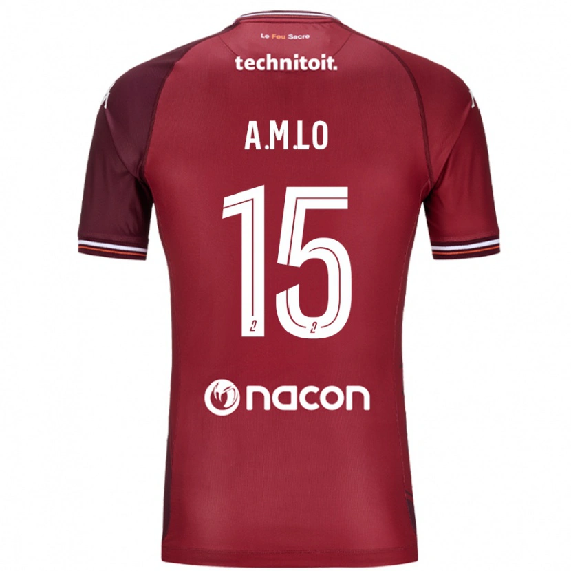 Danxen Enfant Maillot Aboubacar Lô #15 Rouge Grenade Tenues Domicile 2024/25 T-Shirt
