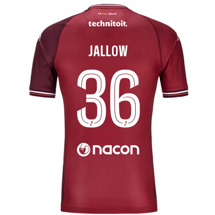 Danxen Enfant Maillot Ablie Jallow #36 Rouge Grenade Tenues Domicile 2024/25 T-Shirt