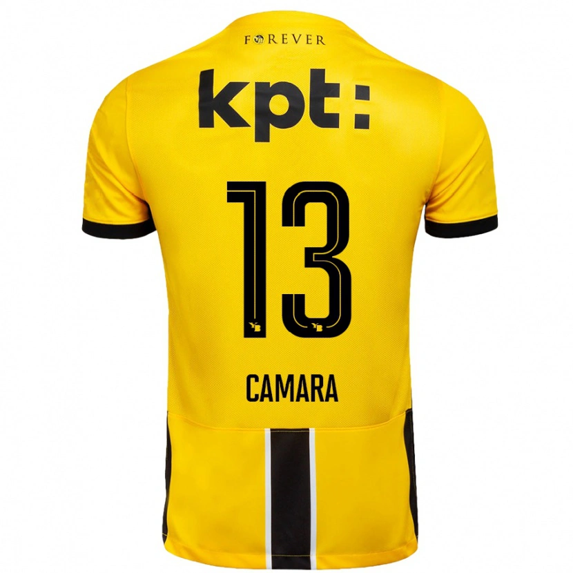 Danxen Enfant Maillot Mohamed Camara #13 Jaune Noir Tenues Domicile 2024/25 T-Shirt