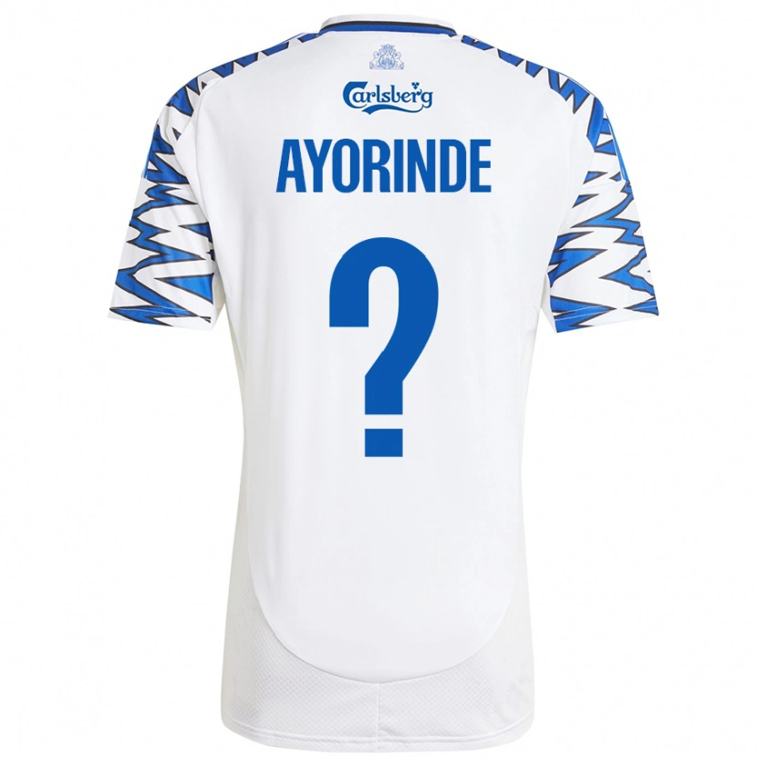 Danxen Enfant Maillot Noah Ayorinde #0 Blanc Bleu Ciel Tenues Domicile 2024/25 T-Shirt