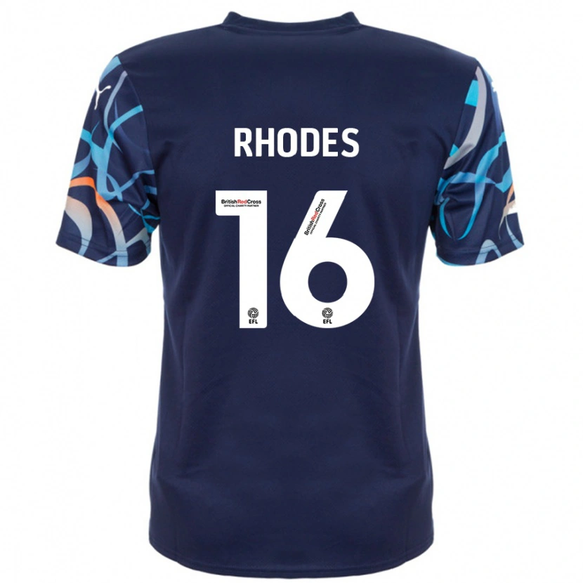 Danxen Enfant Maillot Jordan Rhodes #16 Bleu Marine Tenues Extérieur 2024/25 T-Shirt