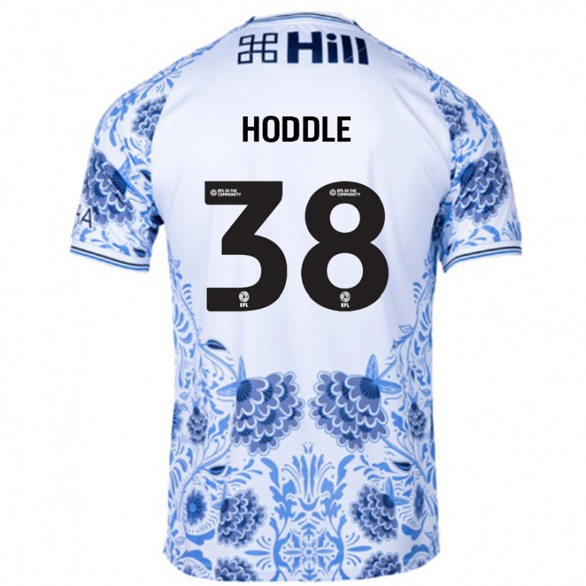 Danxen Enfant Maillot George Hoddle #38 Blanc Bleu Tenues Extérieur 2024/25 T-Shirt