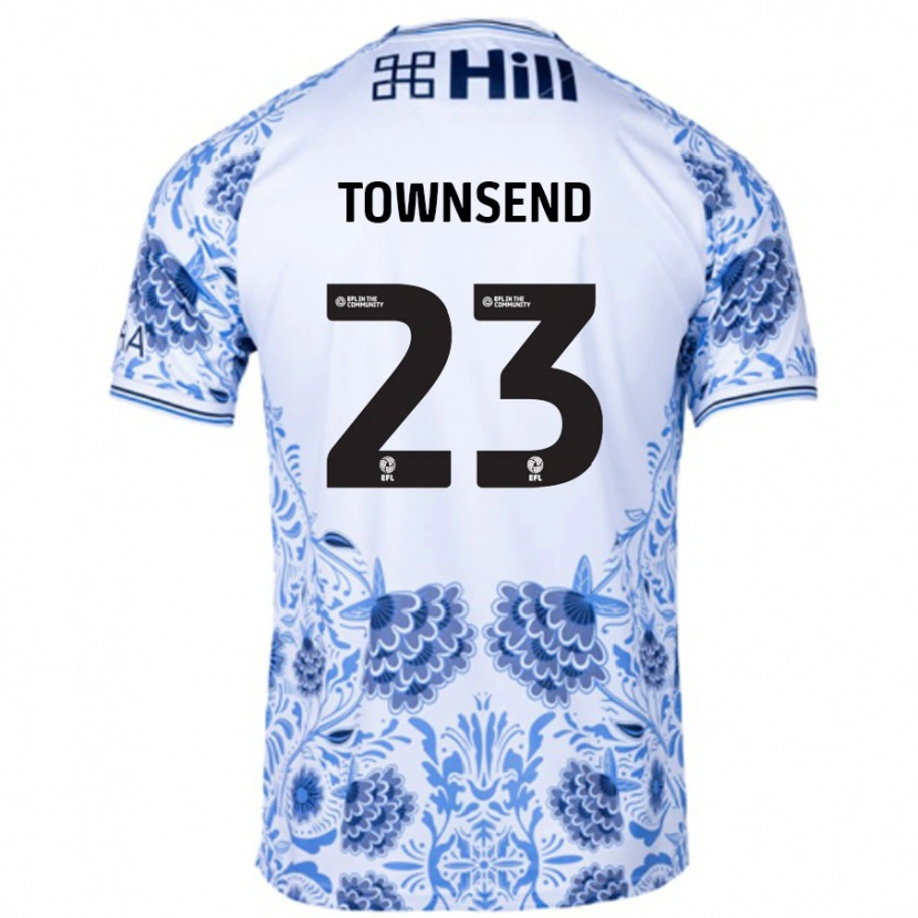 Danxen Enfant Maillot Eleanor Townsend #23 Blanc Bleu Tenues Extérieur 2024/25 T-Shirt