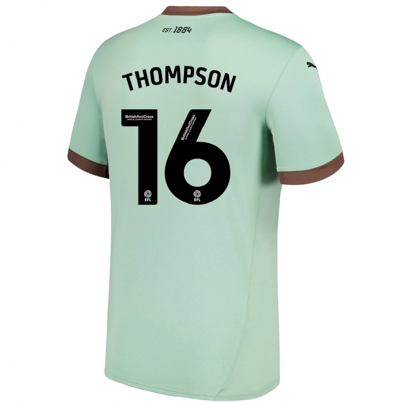 Danxen Enfant Maillot Liam Thompson #16 Vert Pâle Tenues Extérieur 2024/25 T-Shirt