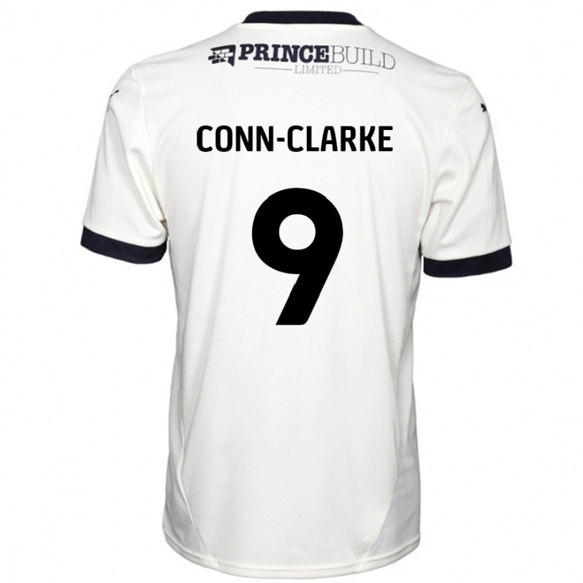Danxen Enfant Maillot Chris Conn-Clarke #9 Blanc Cassé Noir Tenues Extérieur 2024/25 T-Shirt