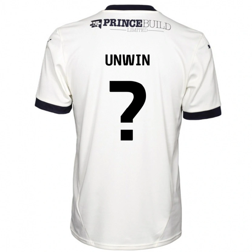 Danxen Enfant Maillot Tom Unwin #0 Blanc Cassé Noir Tenues Extérieur 2024/25 T-Shirt