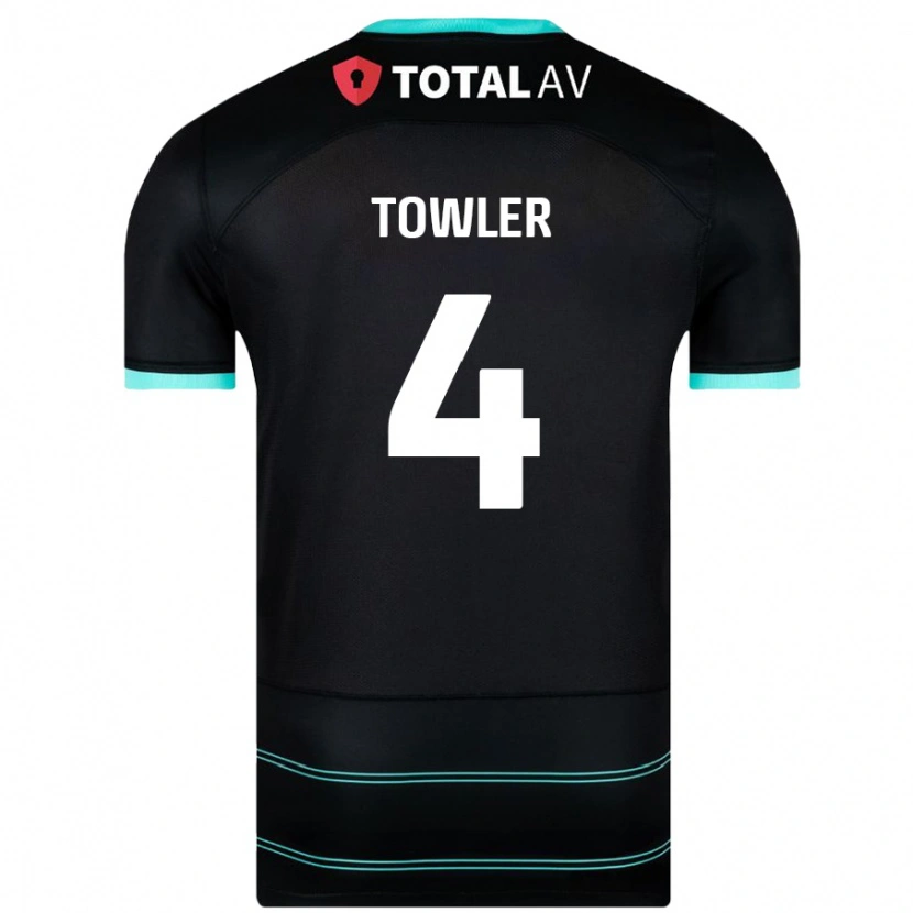 Danxen Enfant Maillot Ryley Towler #4 Noir Tenues Extérieur 2024/25 T-Shirt