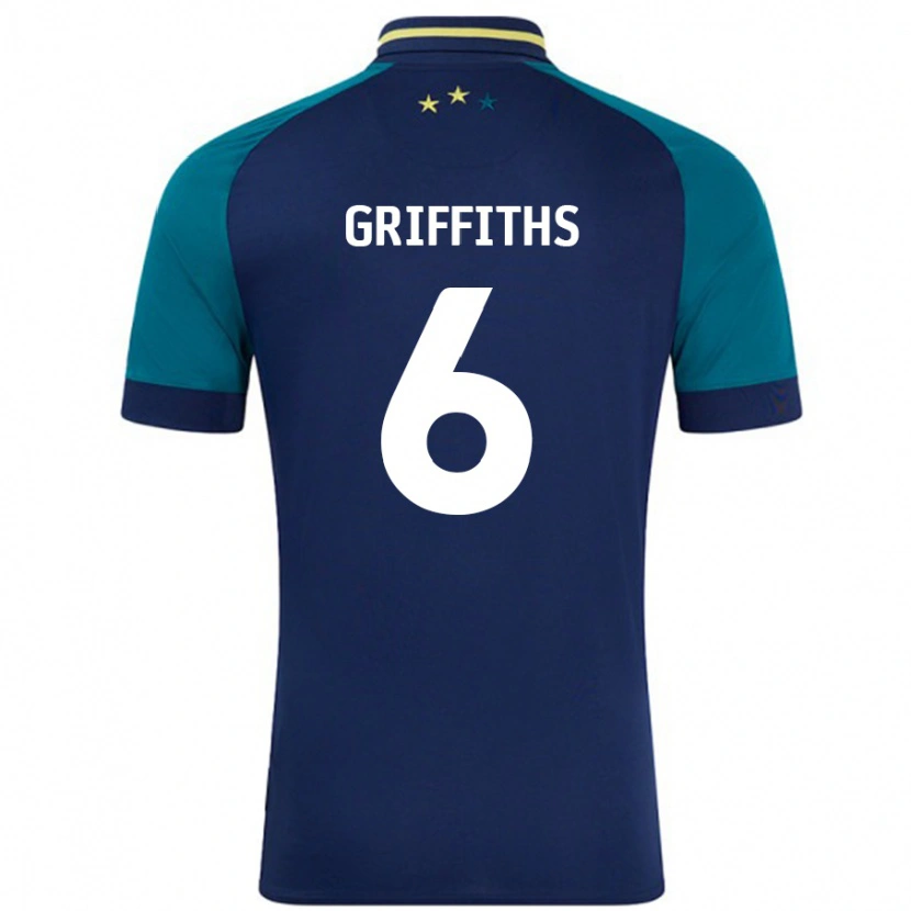Danxen Enfant Maillot Lauren Griffiths #6 Marine Vert Foncé Tenues Extérieur 2024/25 T-Shirt