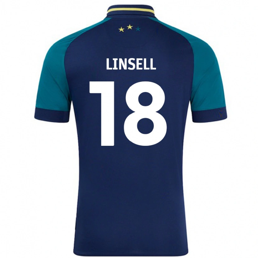 Danxen Enfant Maillot Alice Linsell #18 Marine Vert Foncé Tenues Extérieur 2024/25 T-Shirt