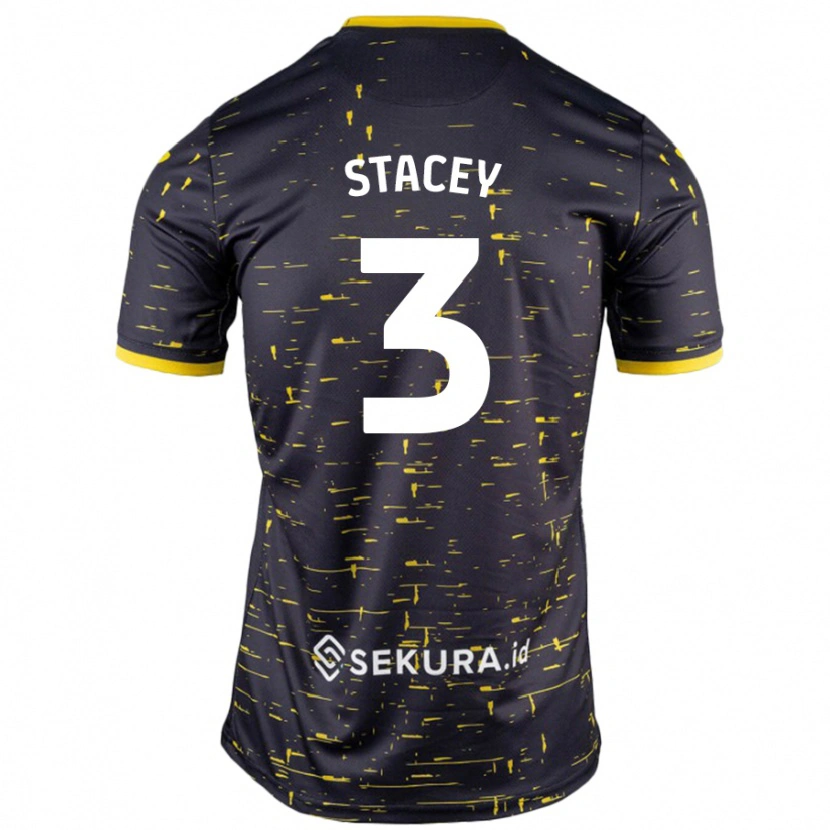 Danxen Enfant Maillot Jack Stacey #3 Noir Jaune Tenues Extérieur 2024/25 T-Shirt