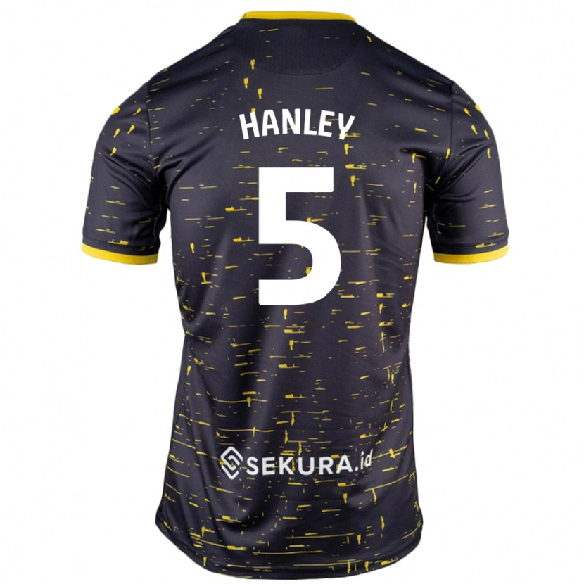 Danxen Enfant Maillot Grant Hanley #5 Noir Jaune Tenues Extérieur 2024/25 T-Shirt