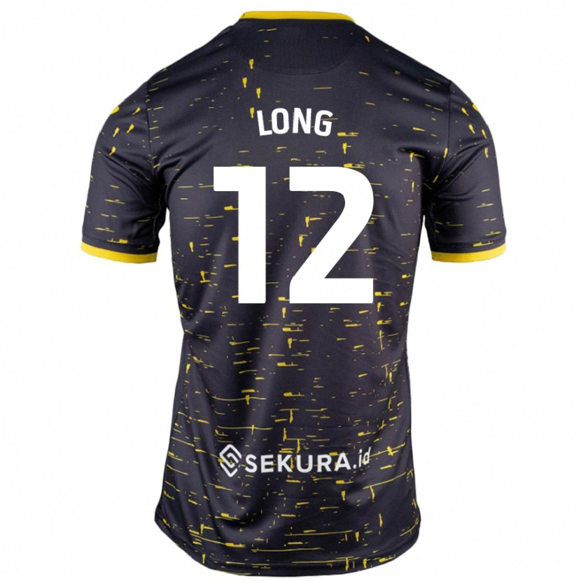 Danxen Enfant Maillot George Long #12 Noir Jaune Tenues Extérieur 2024/25 T-Shirt