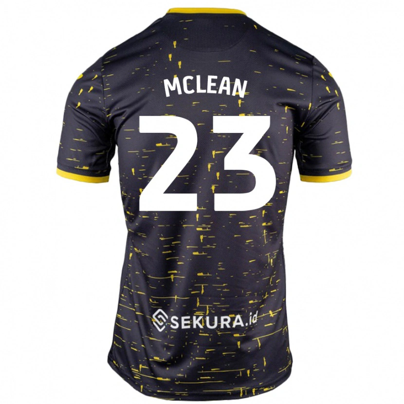 Danxen Enfant Maillot Kenny Mclean #23 Noir Jaune Tenues Extérieur 2024/25 T-Shirt