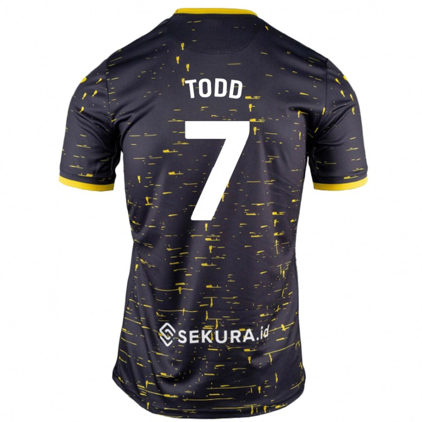 Danxen Enfant Maillot Megan Todd #7 Noir Jaune Tenues Extérieur 2024/25 T-Shirt