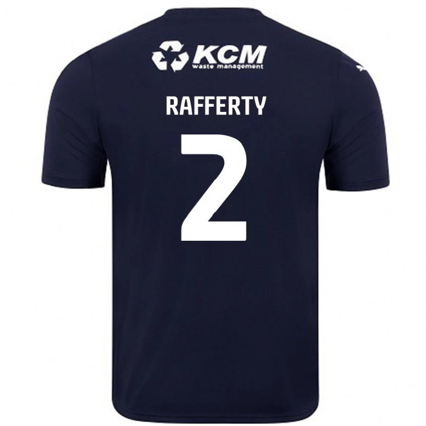 Danxen Enfant Maillot Joe Rafferty #2 Bleu Marine Tenues Extérieur 2024/25 T-Shirt