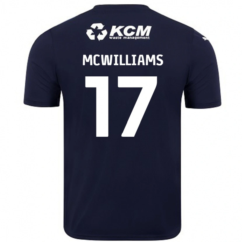 Danxen Enfant Maillot Shaun Mcwilliams #17 Bleu Marine Tenues Extérieur 2024/25 T-Shirt
