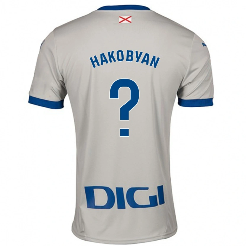 Danxen Enfant Maillot Andranik Hakobyan #0 Gris Clair Tenues Extérieur 2024/25 T-Shirt