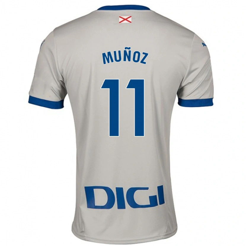 Danxen Enfant Maillot Egoitz Muñoz #11 Gris Clair Tenues Extérieur 2024/25 T-Shirt
