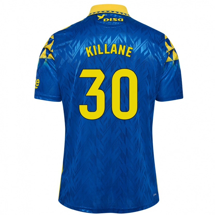Danxen Enfant Maillot Álvaro Killane #30 Bleu Jaune Tenues Extérieur 2024/25 T-Shirt