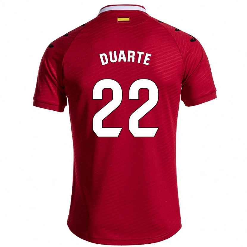 Danxen Enfant Maillot Domingos Duarte #22 Rouge Foncé Tenues Extérieur 2024/25 T-Shirt