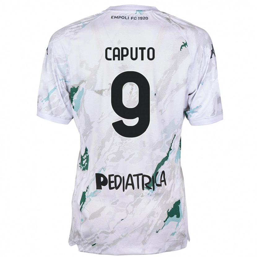 Danxen Enfant Maillot Francesco Caputo #9 Gris Tenues Extérieur 2024/25 T-Shirt