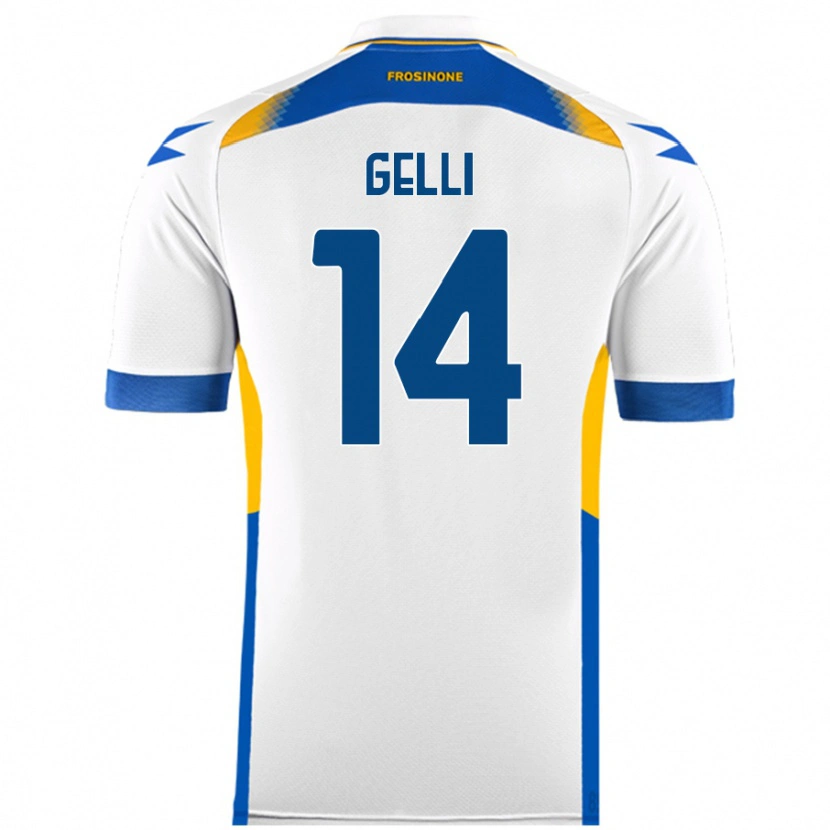 Danxen Enfant Maillot Francesco Gelli #14 Blanc Tenues Extérieur 2024/25 T-Shirt