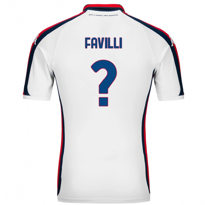Danxen Enfant Maillot Andrea Favilli #0 Blanc Tenues Extérieur 2024/25 T-Shirt