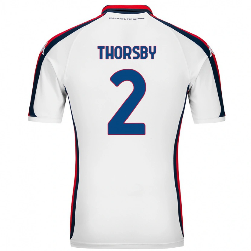 Danxen Enfant Maillot Morten Thorsby #2 Blanc Tenues Extérieur 2024/25 T-Shirt