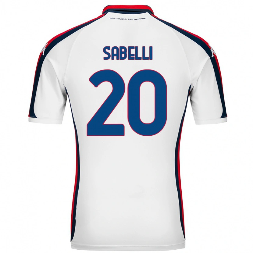 Danxen Enfant Maillot Stefano Sabelli #20 Blanc Tenues Extérieur 2024/25 T-Shirt