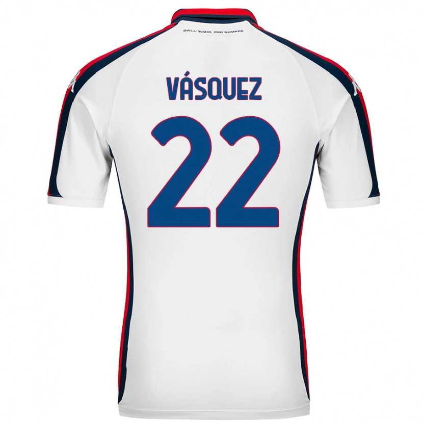Danxen Enfant Maillot Johan Vásquez #22 Blanc Tenues Extérieur 2024/25 T-Shirt