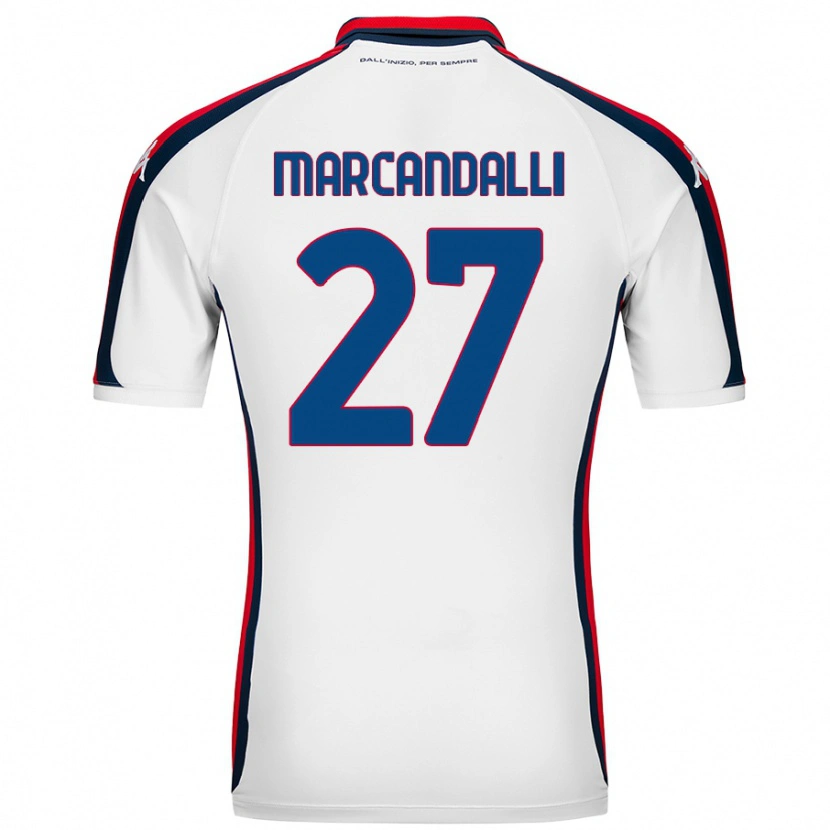 Danxen Enfant Maillot Alessandro Marcandalli #27 Blanc Tenues Extérieur 2024/25 T-Shirt