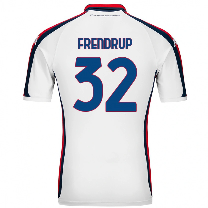 Danxen Enfant Maillot Morten Frendrup #32 Blanc Tenues Extérieur 2024/25 T-Shirt