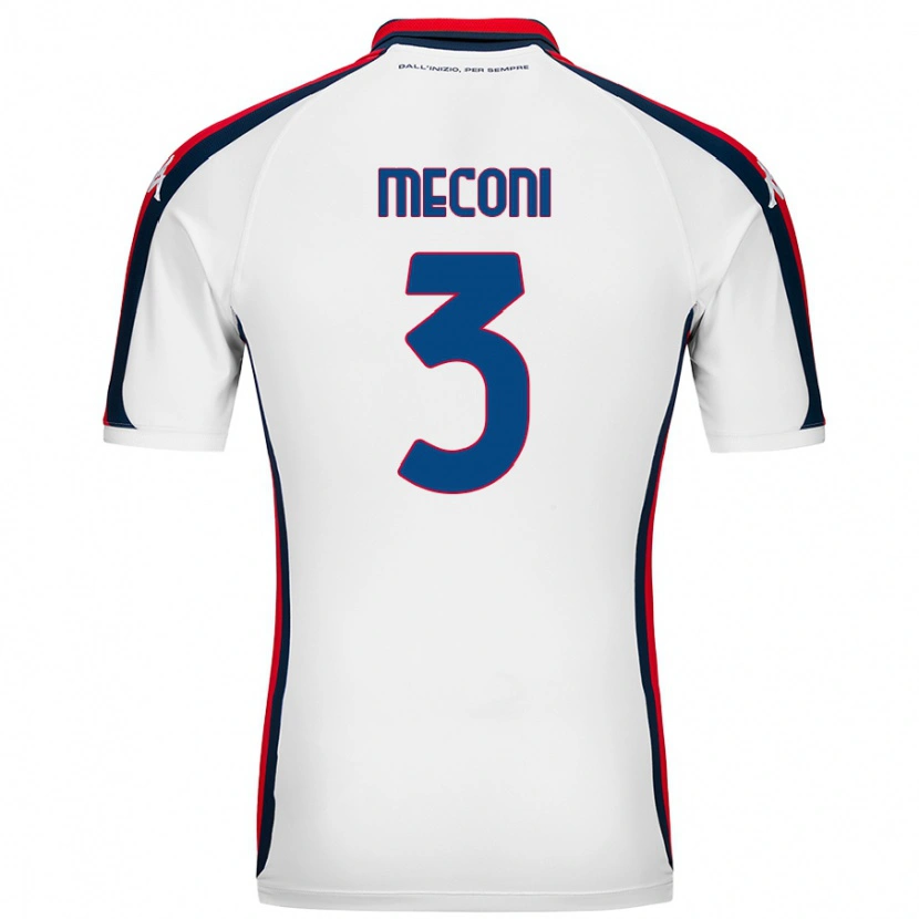 Danxen Enfant Maillot Edoardo Meconi #3 Blanc Tenues Extérieur 2024/25 T-Shirt