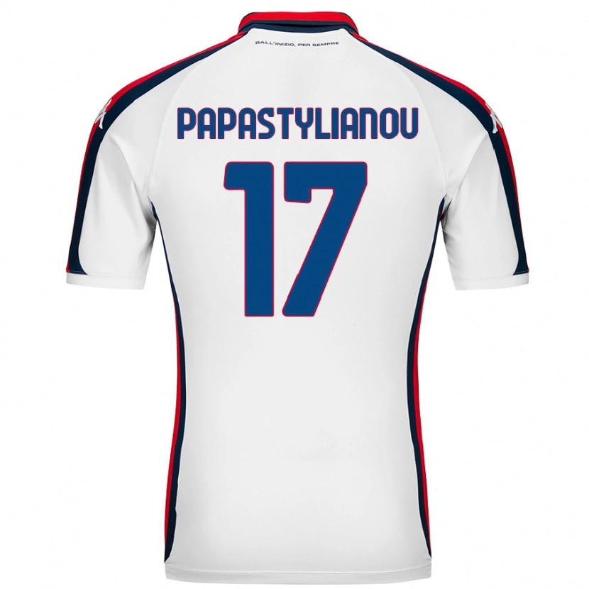 Danxen Enfant Maillot Lysandros Andreas Papastylianou #17 Blanc Tenues Extérieur 2024/25 T-Shirt